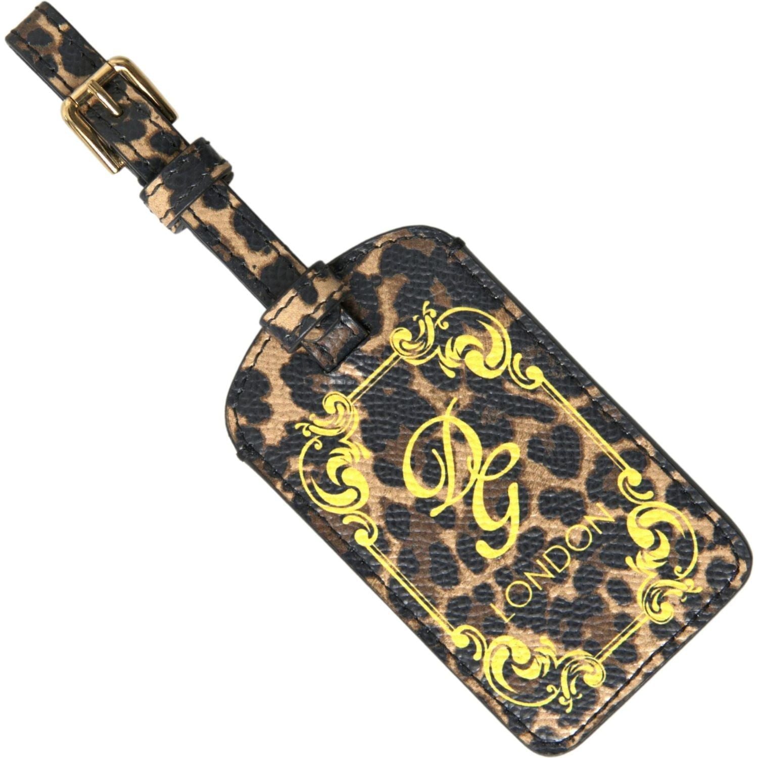 Dolce & Gabbana | Multicolor Leopard Dauphine Leather DG Logo Luggage Tag | McRichard Designer Brands