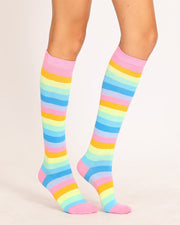 Colorblock High Elastic Over-knee Socks