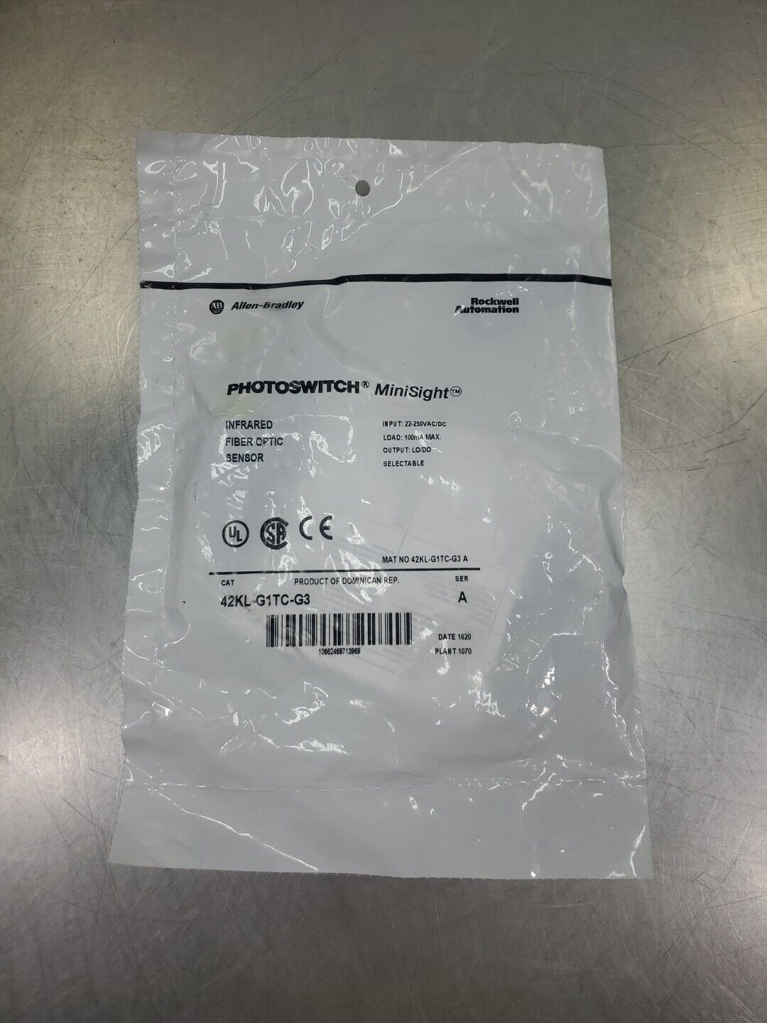 ALLEN BRADLEY 42KL-G1TC-G3 Ser.A Infrared Fiber Optic Sensor. 5E-2/1