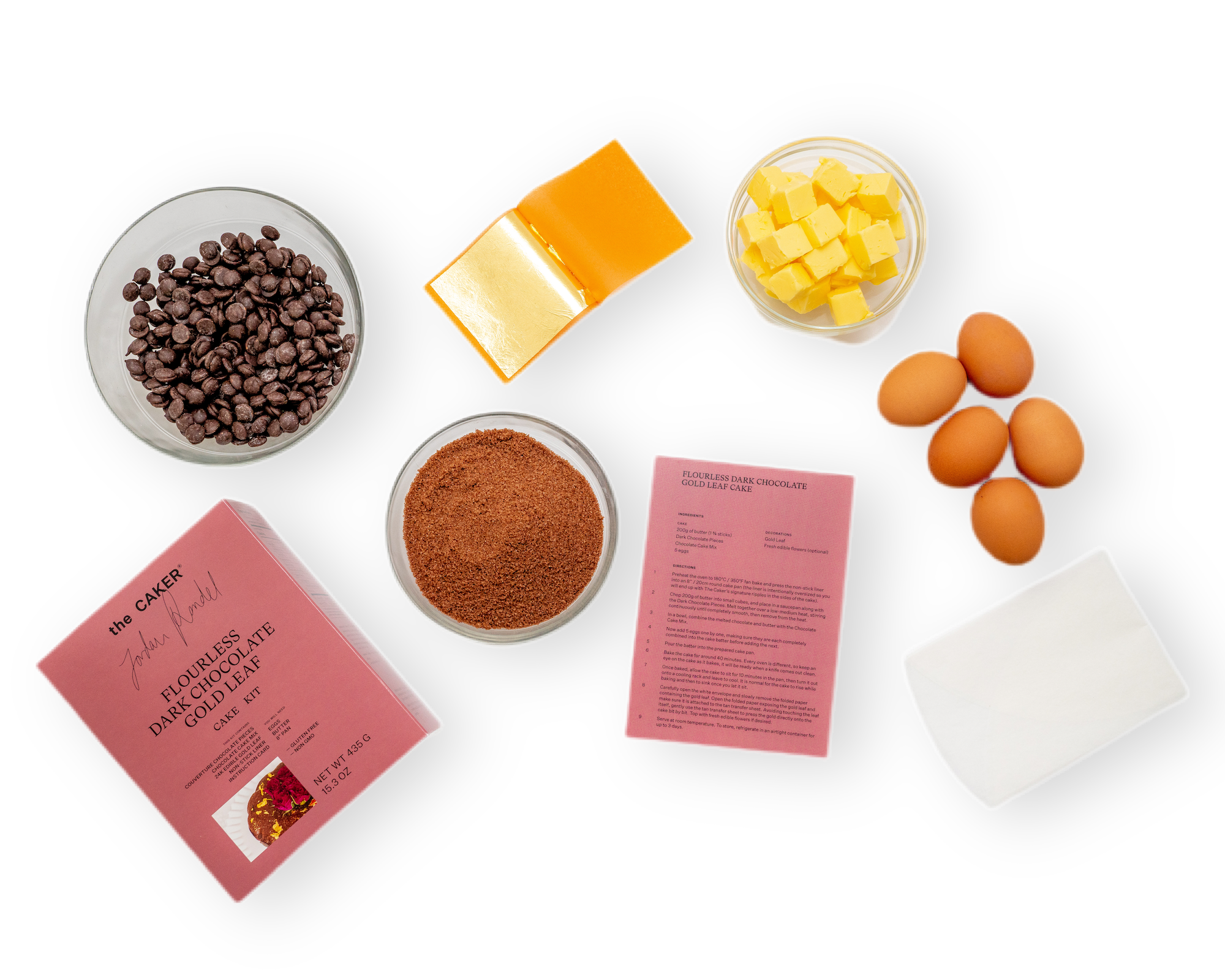 Flourless Dark Chocolate Gold Leaf Cake Kit