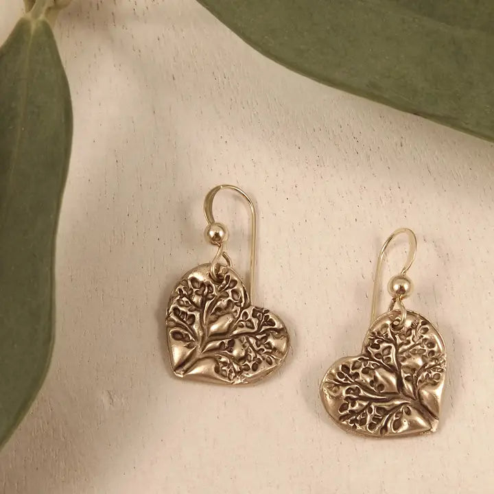 Brynn - Tree of Life Heart Earrings