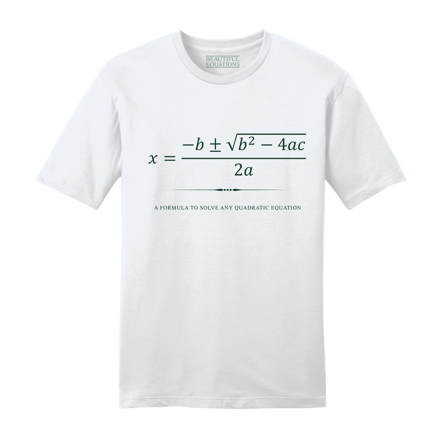 Mens T Shirt With Quadratic Formula Design Maths T Shirt Beautiful Equations 2180