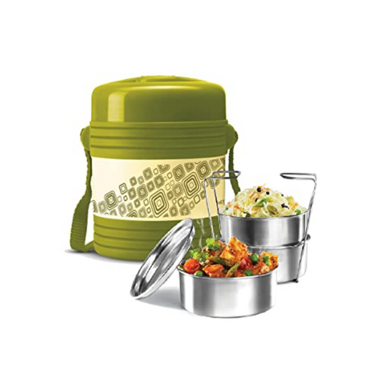 Milton New Brunch Plastic Yellow Lunch Box Of 590 ML To Keep Food Warm For  Hours