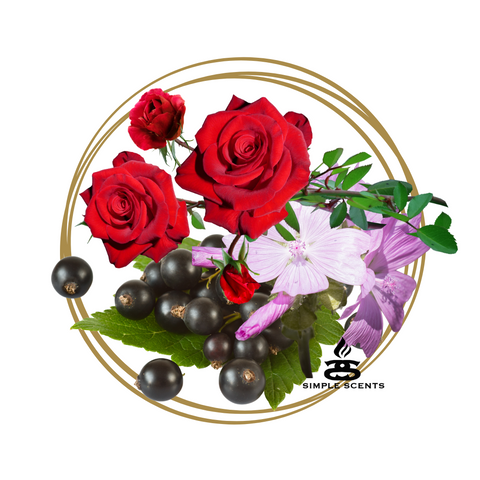 Blackcurrants, roses and musk flowers