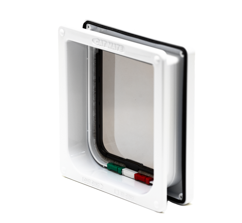 definitief dienblad vlot 4-Way-Locking Cat Flap with Door Liner to 50mm (2 inches) – White (235