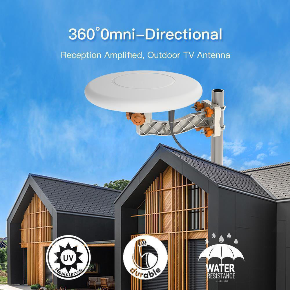 Aroflit™ 150 Miles 360° Omni-directional Amplified TV Antenna