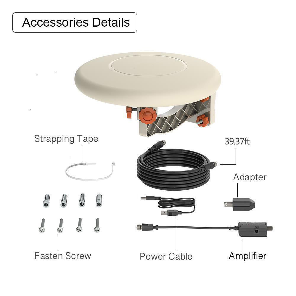 Aroflit™ 150 Miles 360° Omni-directional Amplified TV Antenna