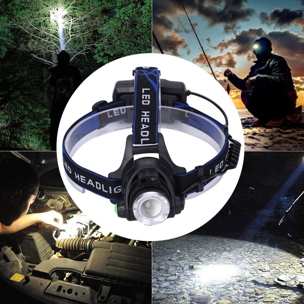 BEST & BRIGHTEST RECHARGEABLE LED HEADLAMP WITH 2 RECHARGEABLE BATTERY