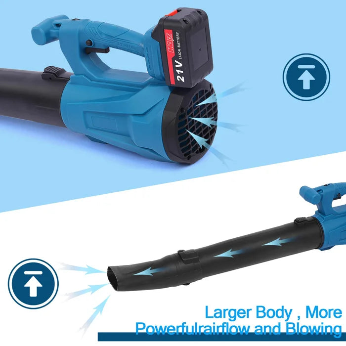 21V Battery Operated Heavy-Duty Cordless Leaf Blower Vacuum 2 Batteries