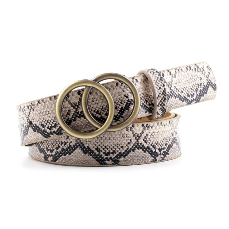 grey snake print belt