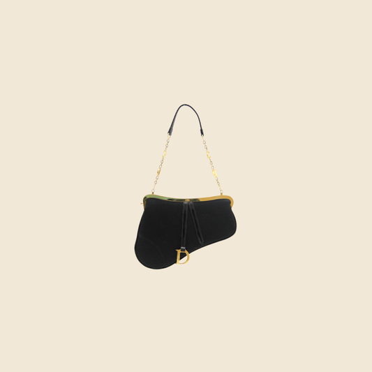 CHRISTIAN DIOR BLACK OBLIQUE SADDLE BAG – RDB