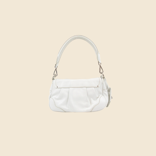 FENDI SELLERIA WHITE LEATHER SHOULDER BAG – RDB