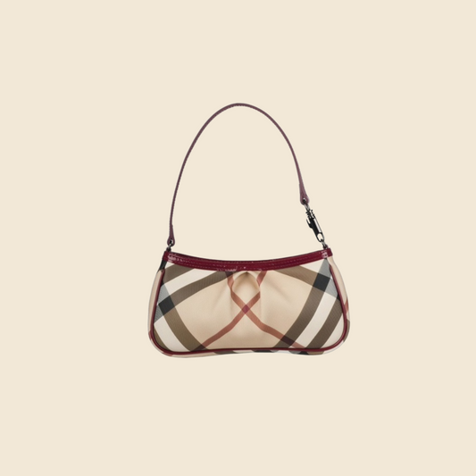 BURBERRY PALE PINK NOVA CHECK SHOULDER BAG