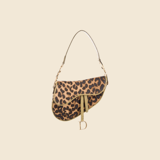 Christian Dior 2010 Leopard Print Large Logo Shoulder bag · INTO