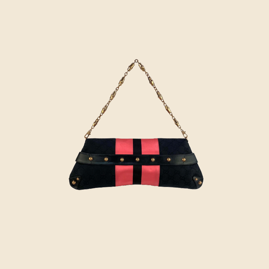 GUCCI BY TOM FORD GG BLACK CANVAS HORSEBIT CLUTCH – RDB