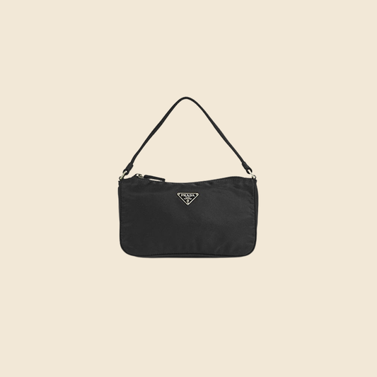 Prada Vintage Mini Black Nylon Original Hobo Bag Re Edition at 1stDibs
