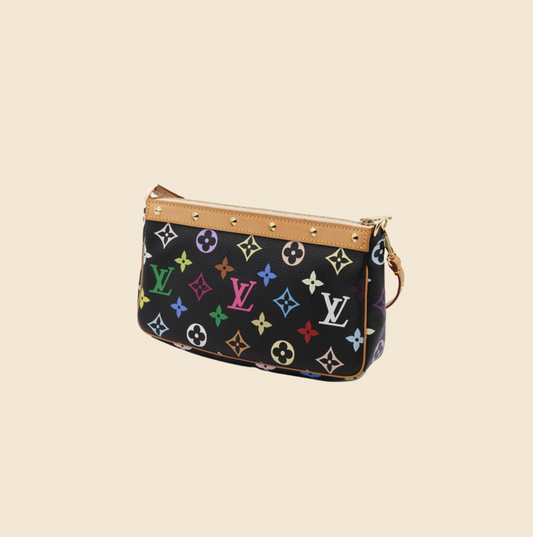 LOUIS VUITTON WHITE MULTICOLOUR MILLA MM CLUTCH – RDB