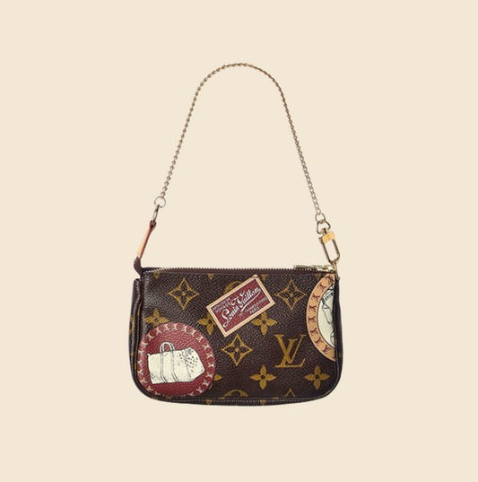 Stephen Sprouse x Louis Vuitton Beige Monogram Graffiti Pochette Accessoires