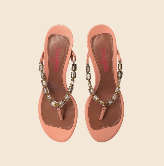 LOUIS VUITTON PINK MONOGRAM BOW SANDALS – RDB