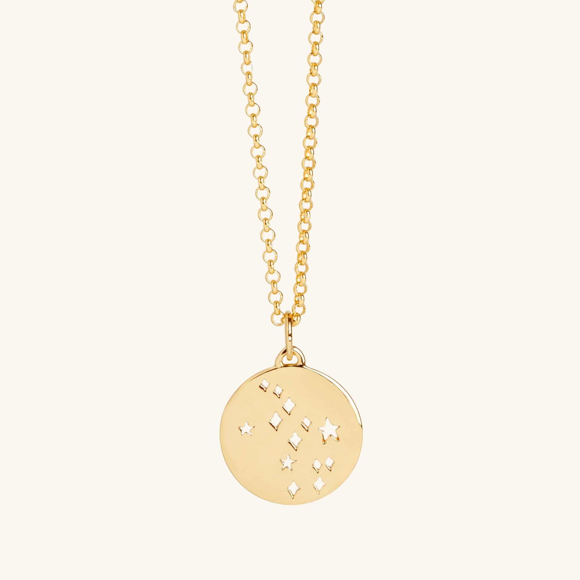 Virgo Star Sign Necklace Gold