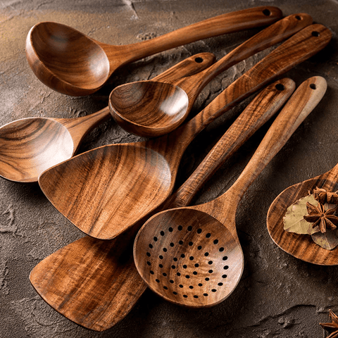 Classic Seven-Piece Wooden Kitchen Utensil Set — everdreamcraft