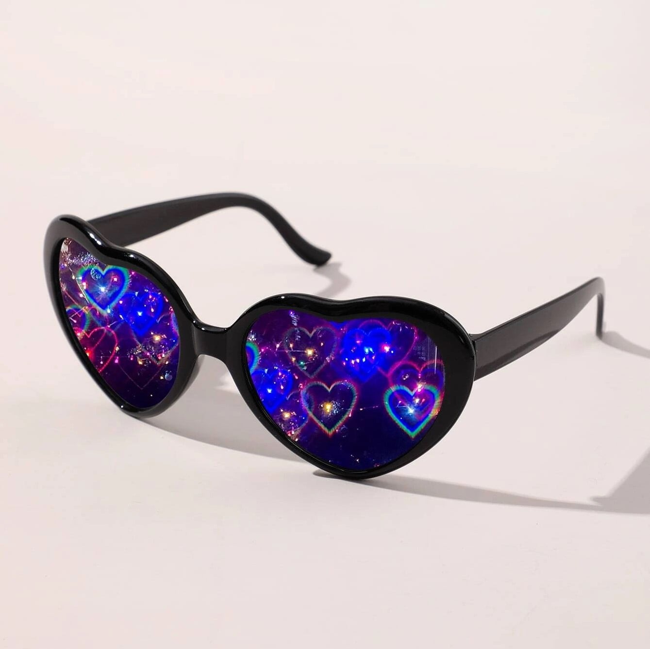 Heart Light Diffraction Glasses, Heart Effect Sunglasses, Red Heart ...