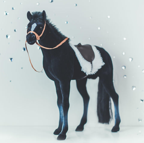 Horse is part of the collection of pets for a range of 16 inch dolls from A Girl for All Time. Not associated with American Girl dolls or Our Generation dolls. 