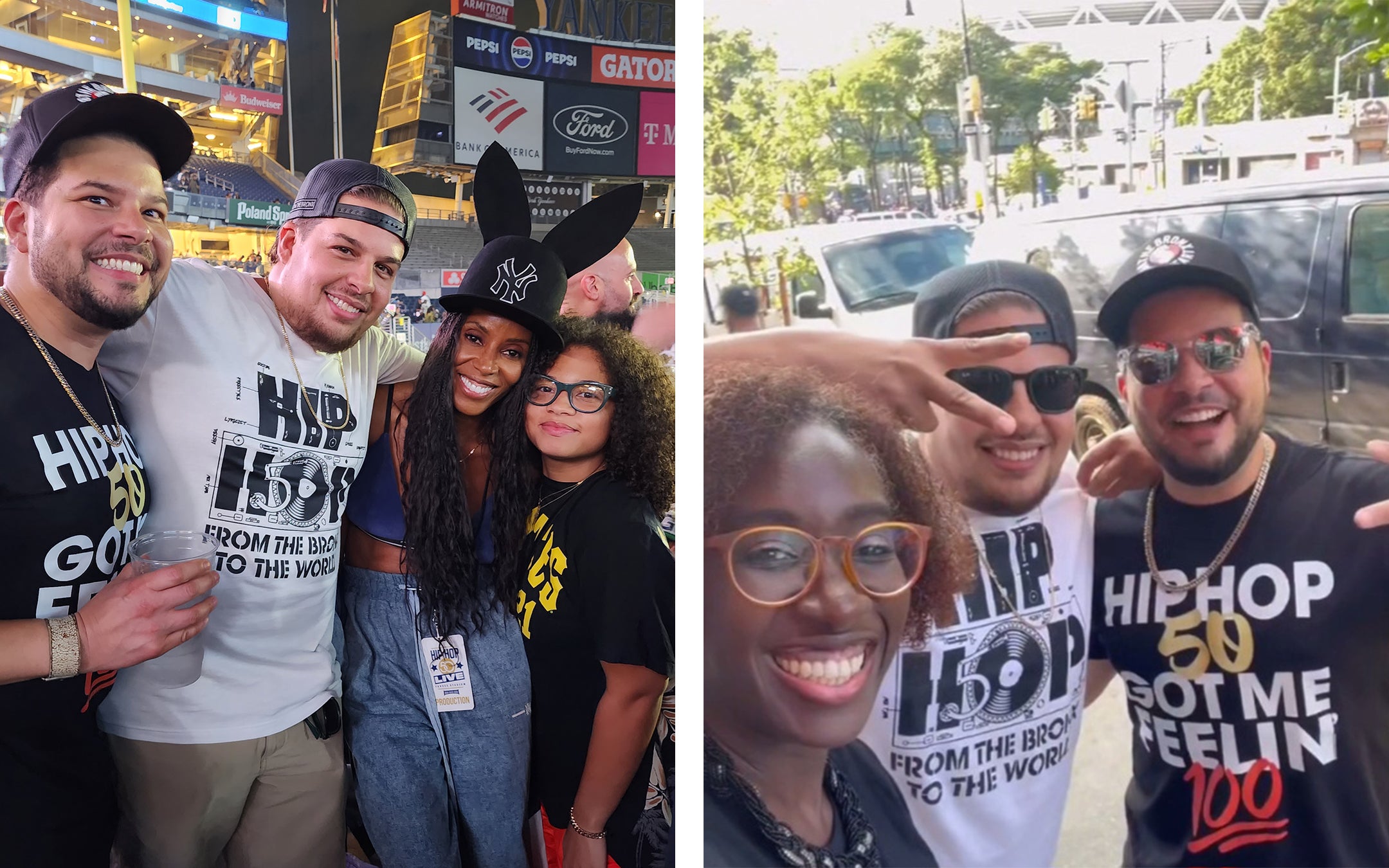 PICTURED (From L to R): Anthony Ramirez II & Paul Ramirez with June Ambrose & Summer Chamblin, Anthony Ramirez II & Paul Ramirez with Veronica Guity