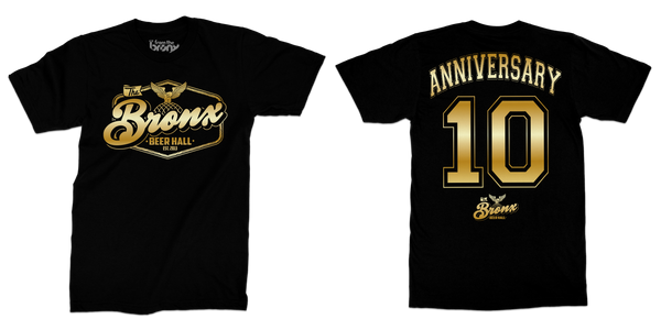 Bronx Beer Hall 10 Year Anniversary T-Shirt in Black