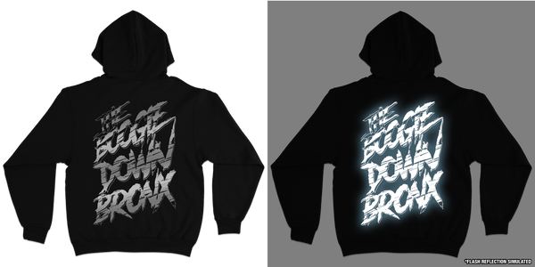 Boogie Down Bronx Hoodie in Black With & Without Simulated Flash