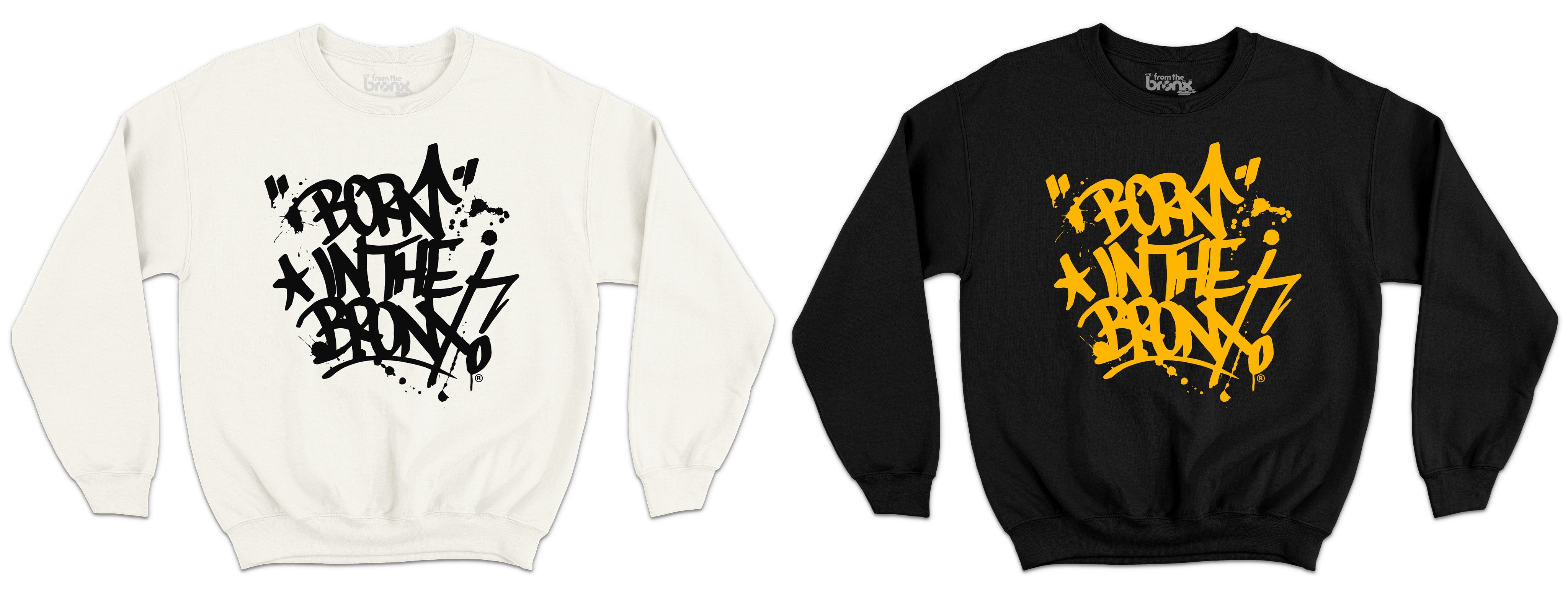 "Born" in The Bronx Paint Splatter Crewnecks