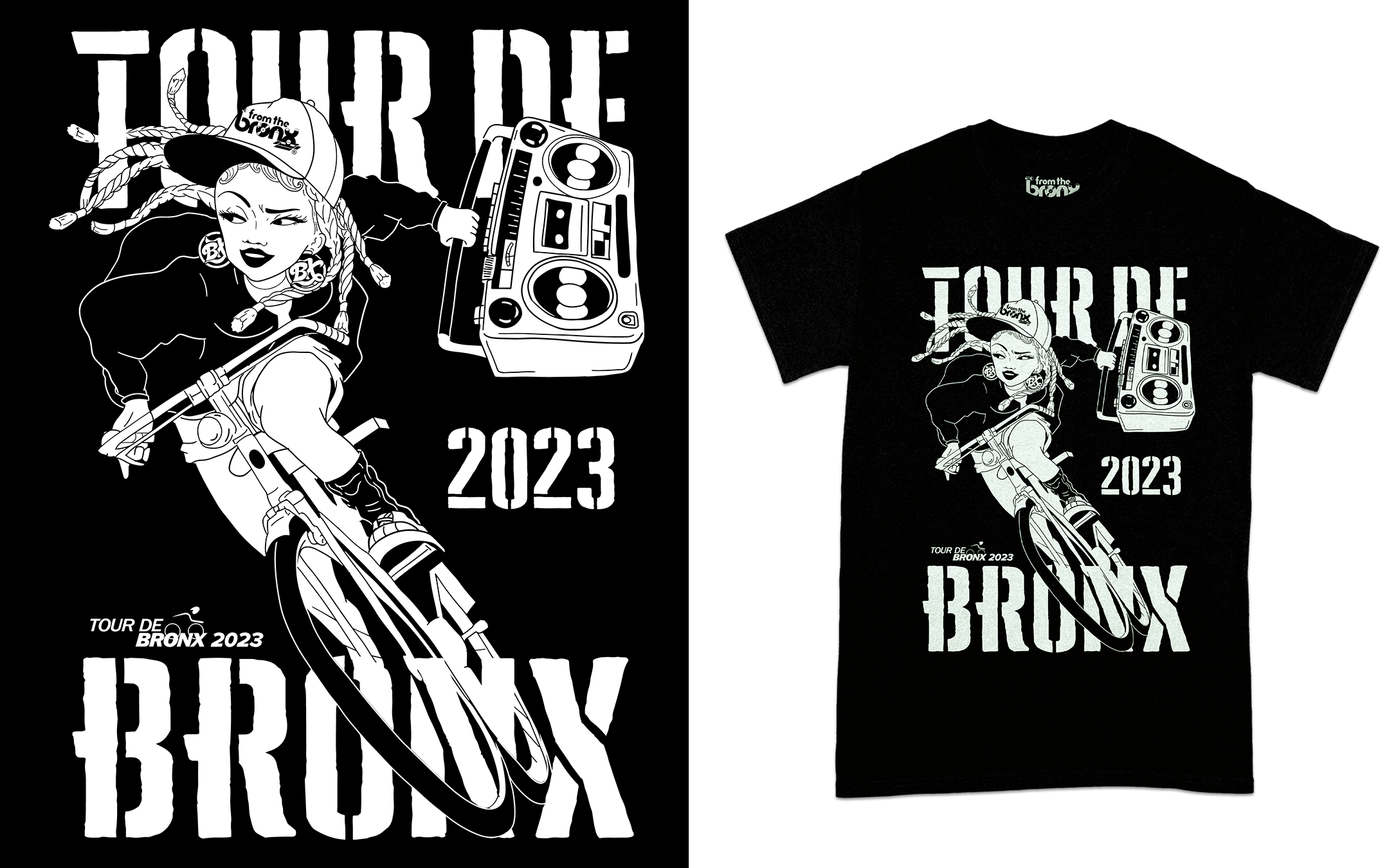 Tour De Bronx 2023 Commemorative T-Shirt by From The Bronx