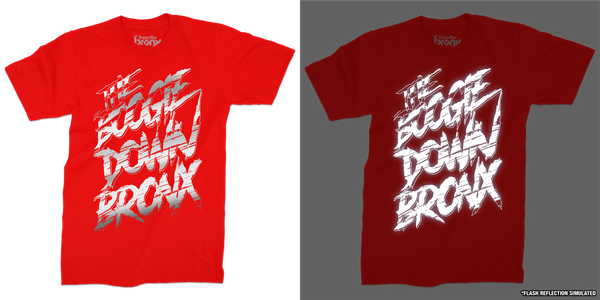 Boogie Down Bronx T-Shirt in Red With & Without Simulated Flash