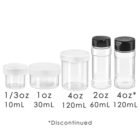 Our Current Jar Sizes