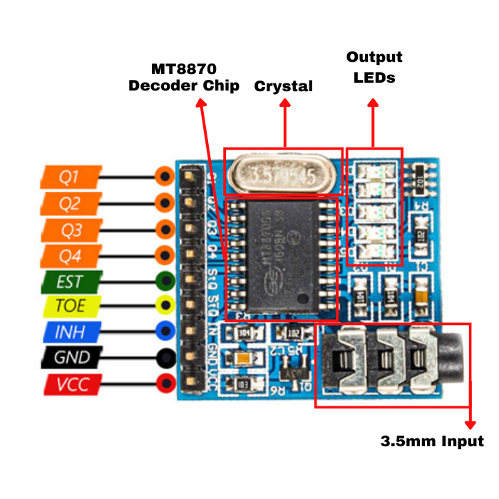 MT8870 DTMF Decoder Circuit Diagram