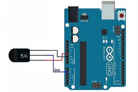 Temperature Sensor Interfacing with Arduino Circuit Diagram