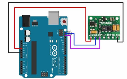 interface MAX30100 Pulse oximeter with Arduino
