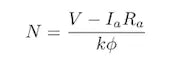 equation for speed control of DC Motor