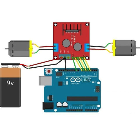 connection diagram of L298 Motor Driver