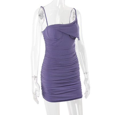 Lizze  Midi  Dress-Purple