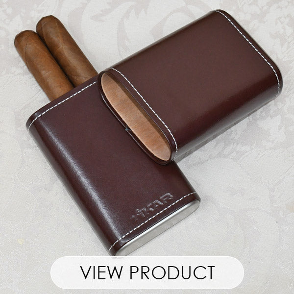 Triple Cigar Leather Cases 