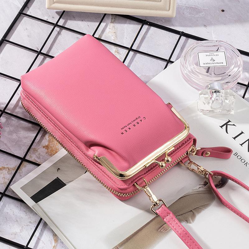 2020 New Fashion Women Phone Bag Solid Crossbody Bag - Arastol