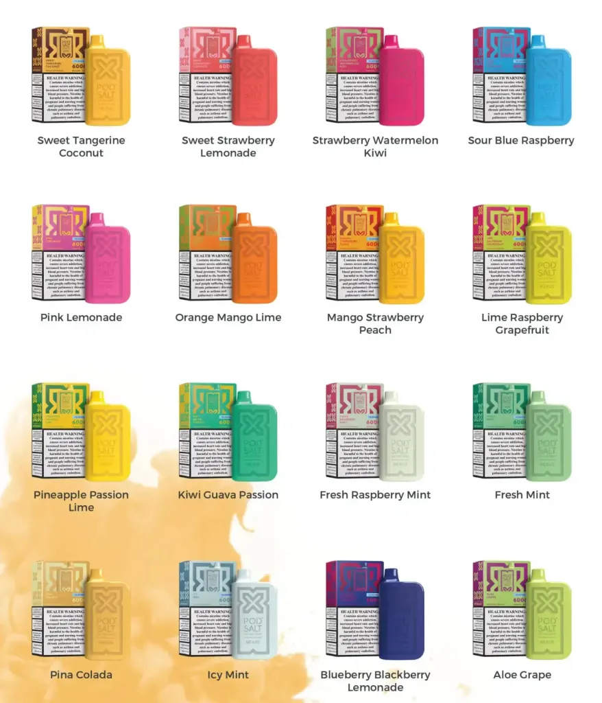 PODSALT NEXUS 6000 PUFFS flavors