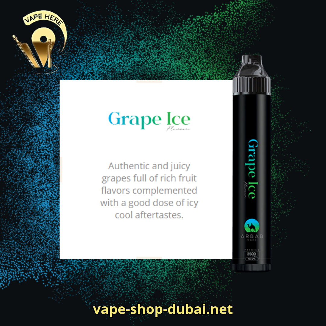 Arbab 2500 Puffs Disposable Vape 20mg Grape Ice UAE Dubai
