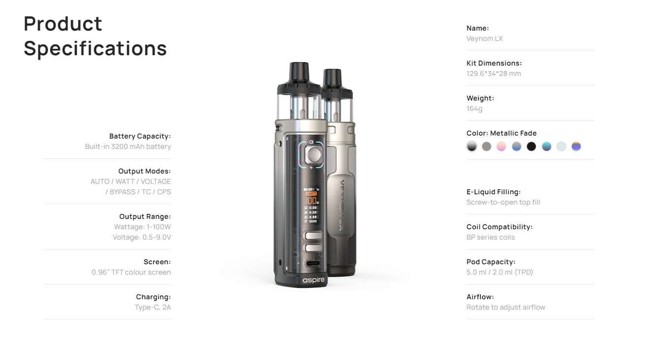 Aspire Veynom LX Kit 80W UAE Dubai