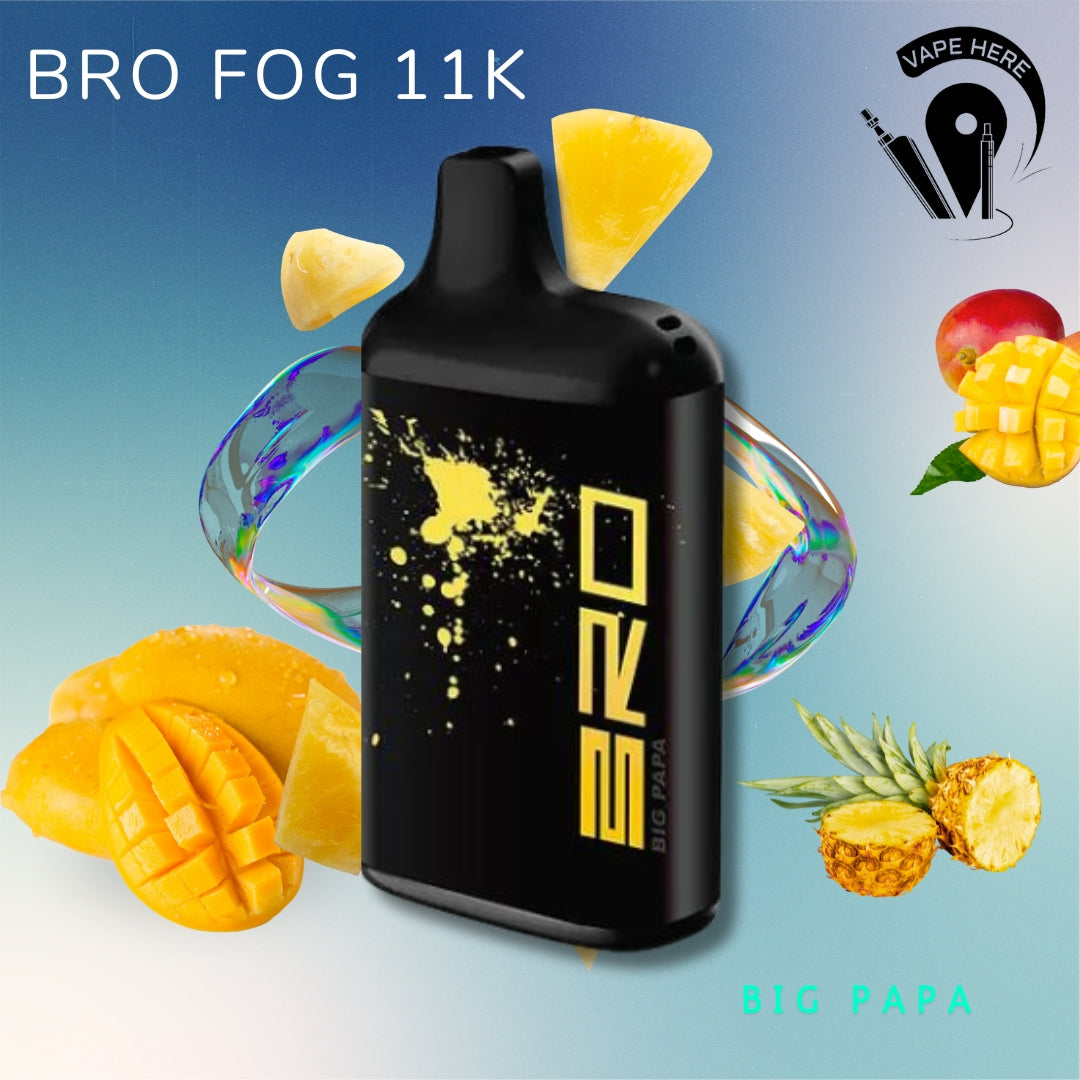 BRO Fog Disposable Vape 11000 PUFFS 20MG Big Papa (Mango Pineapple) UAE Abu Dhabi