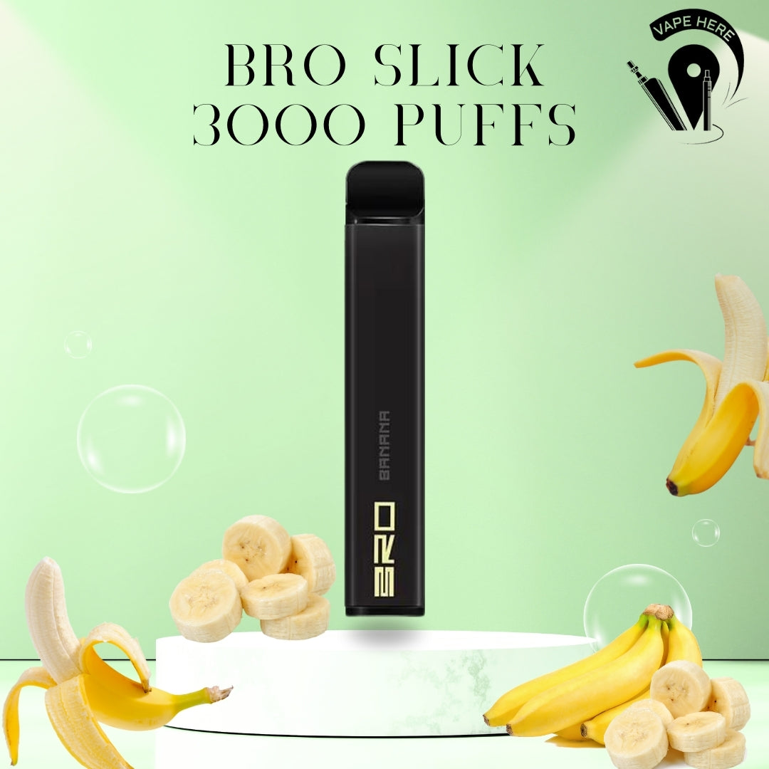 BRO Slick Disposable Vape 3000 PUFFS 20MG Banana UAE Abu Dhabi