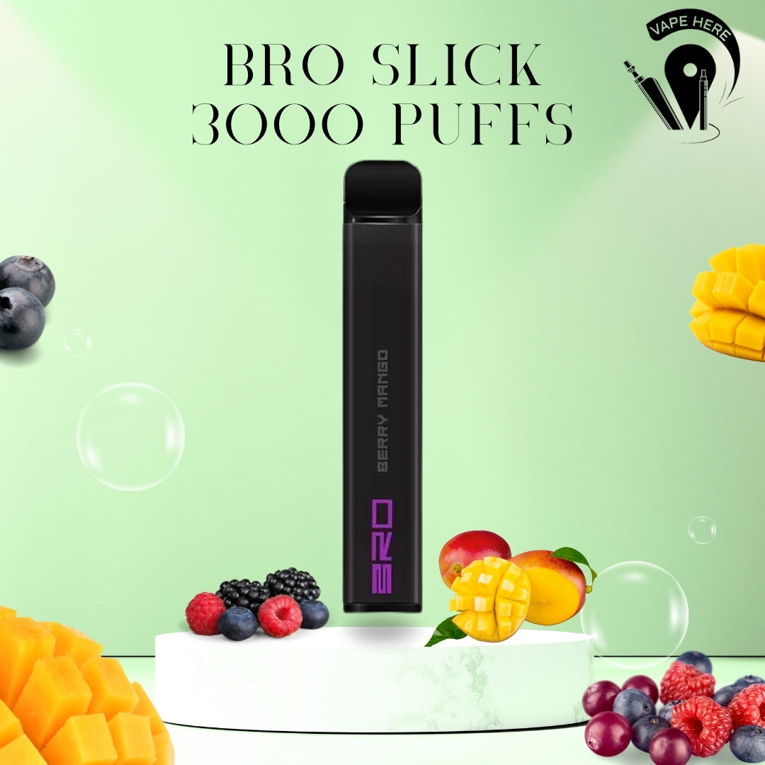 BRO Slick Disposable Vape 3000 PUFFS 20MG Berry Mango UAE Dubai