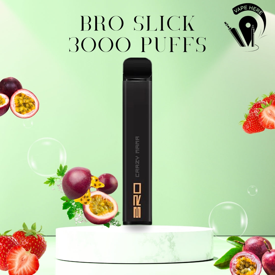 BRO Slick Disposable Vape 3000 PUFFS 20MG Berry Mango UAE Sharjah