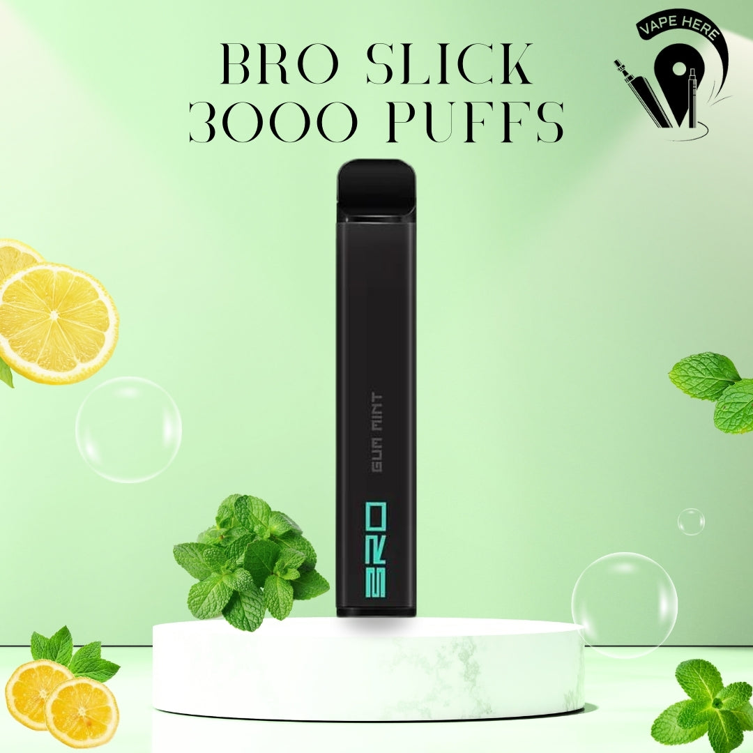 BRO Slick Disposable Vape 3000 PUFFS 20MG Lemon Mint UAE Dubai